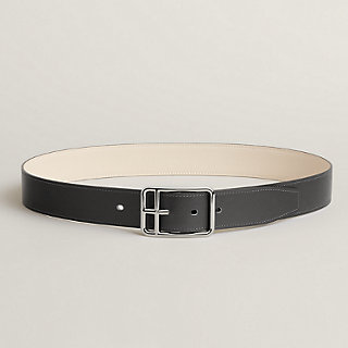 Half Cod 38 reversible leather belt - White | Hermès USA