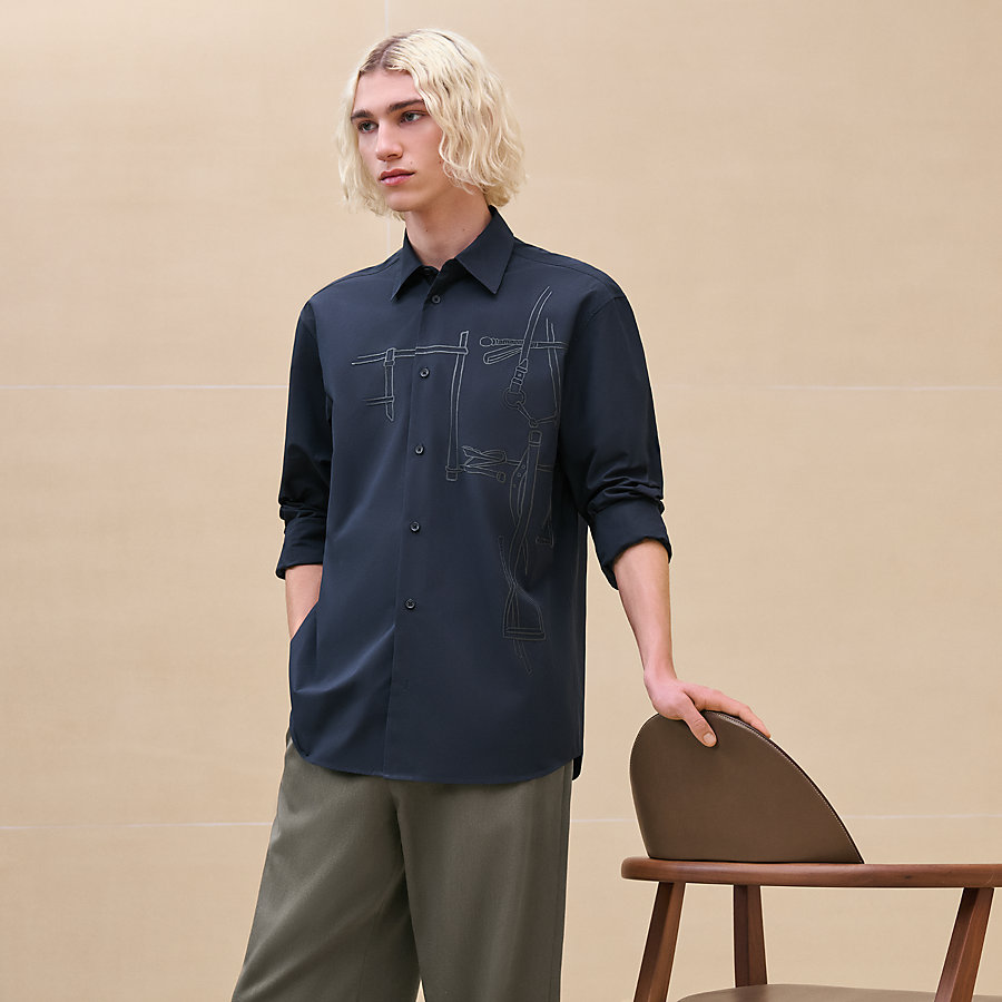 【シンプル/お洒落】HERMES Tシャツ Harnais en Gouache 3D Harnais en Gouache 3D