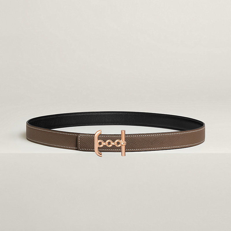 Hebilla de cinturón Ancre Marine & Piel de cinturón reversible 24 mm