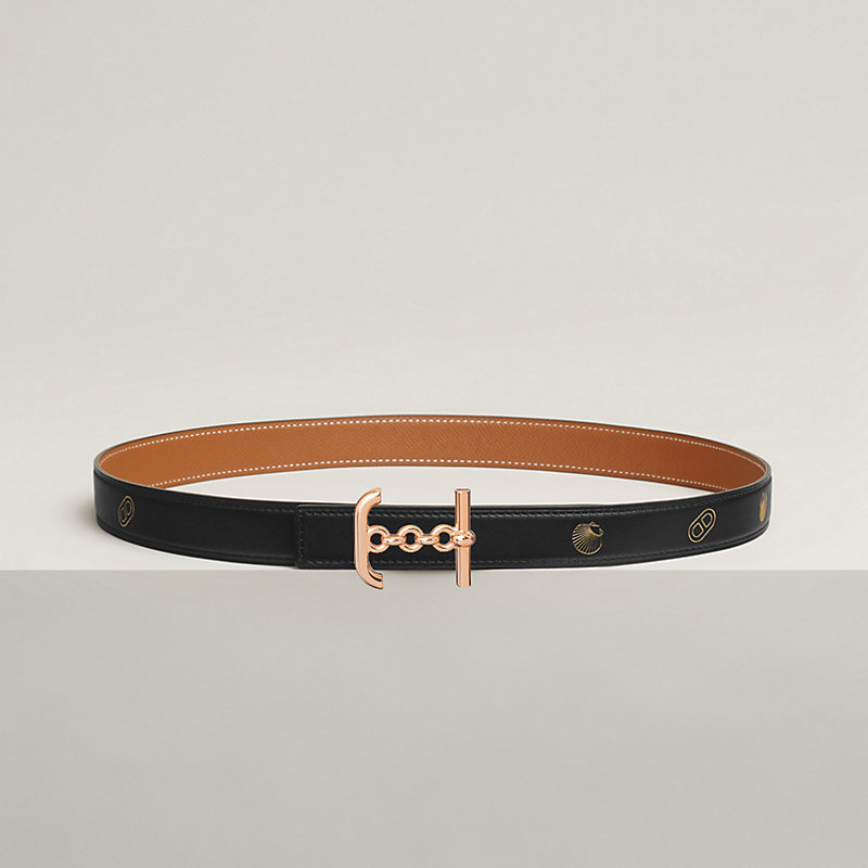 Hebilla de cinturón Ancre Marine & Piel de cinturón reversible Hermès sur Mer 24 mm