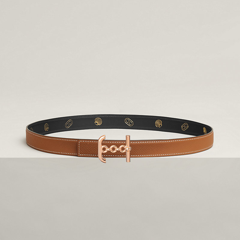 Hebilla de cinturón Ancre Marine & Piel de cinturón reversible Hermès sur Mer 24 mm