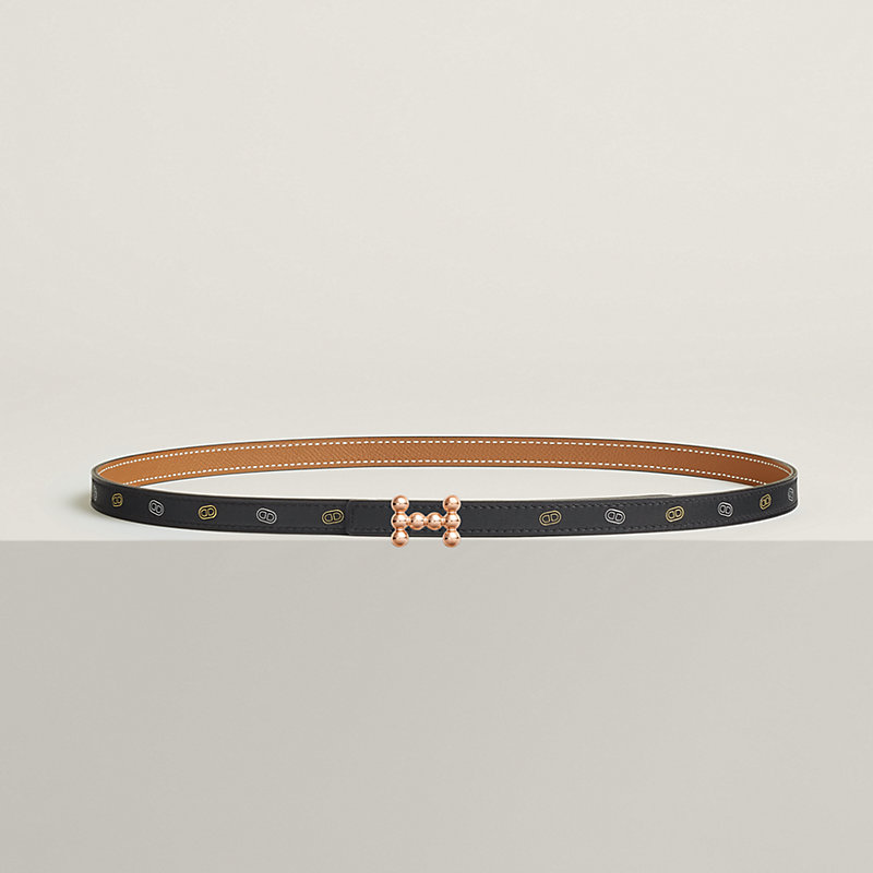 Hebilla de cinturón Bubble & Piel de cinturón reversible Hermès sur Mer 13 mm