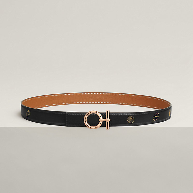 Hebilla de cinturón Flot & Piel de cinturón reversible Hermès sur Mer 24 mm