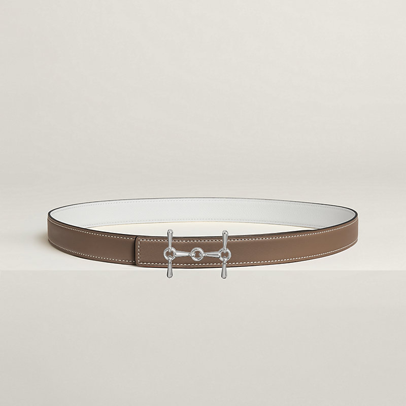 Hebilla de cinturón H Equestre & Piel de cinturón reversible 24 mm
