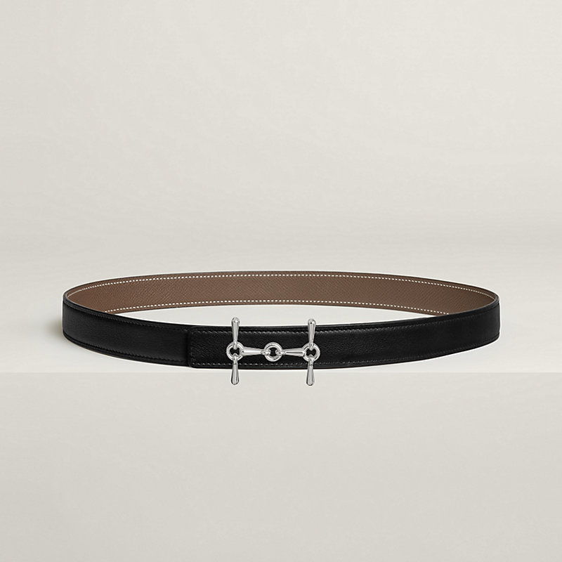 Hebilla de cinturón H Equestre & Piel de cinturón reversible 24 mm