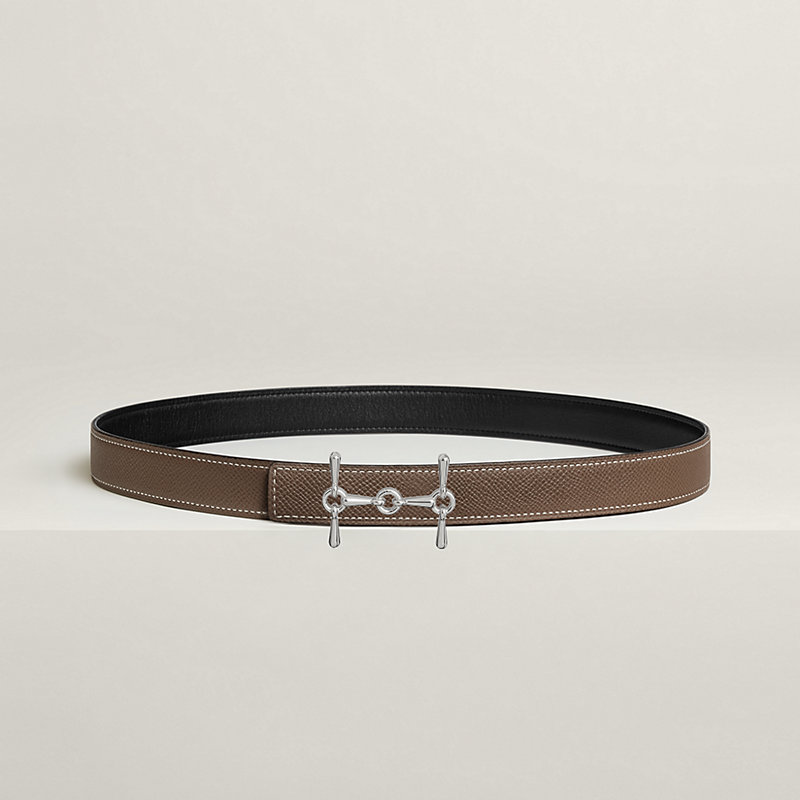 Hebilla de cinturón H Equestre & Piel de cinturón reversible 24 mm