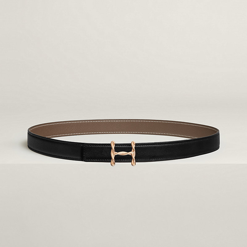 Hebilla de cinturón H Torsade & Piel de cinturón reversible 24 mm