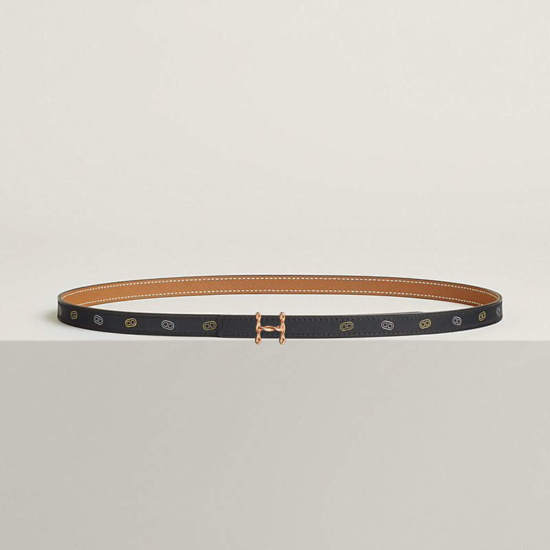 Hebilla de cinturón H Torsade & Piel de cinturón reversible Hermès sur Mer 13 mm
