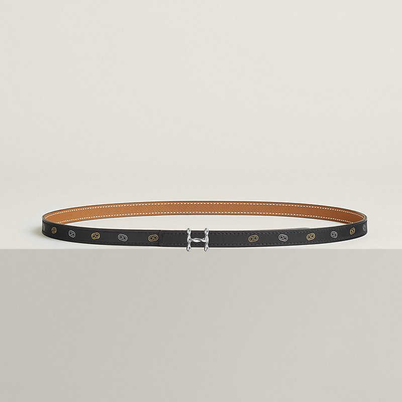 Hebilla de cinturón H Torsade & Piel de cinturón reversible Hermès sur Mer 13 mm