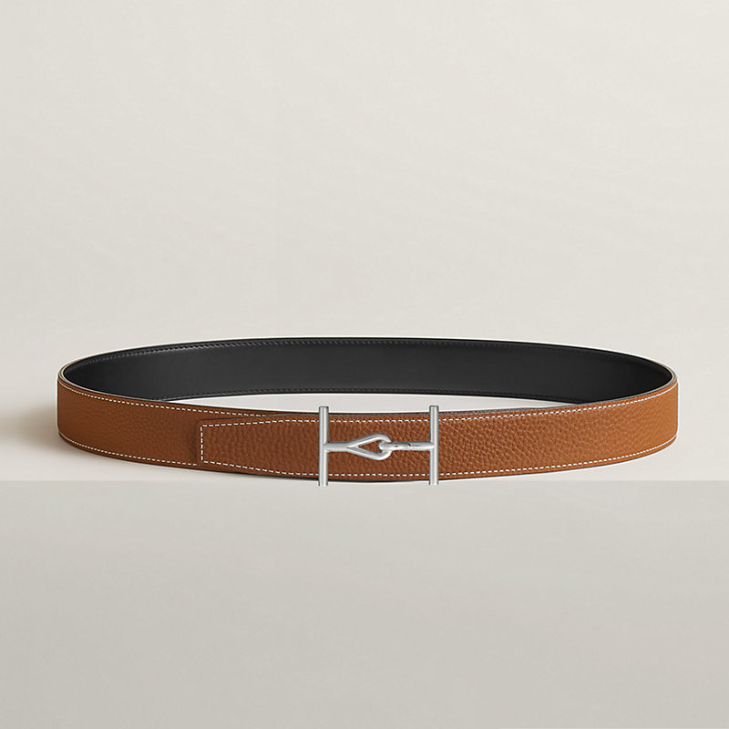 Hebilla de cinturón Jumbo & Piel de cinturón reversible 32 mm