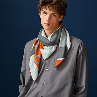 hermes gray scarf