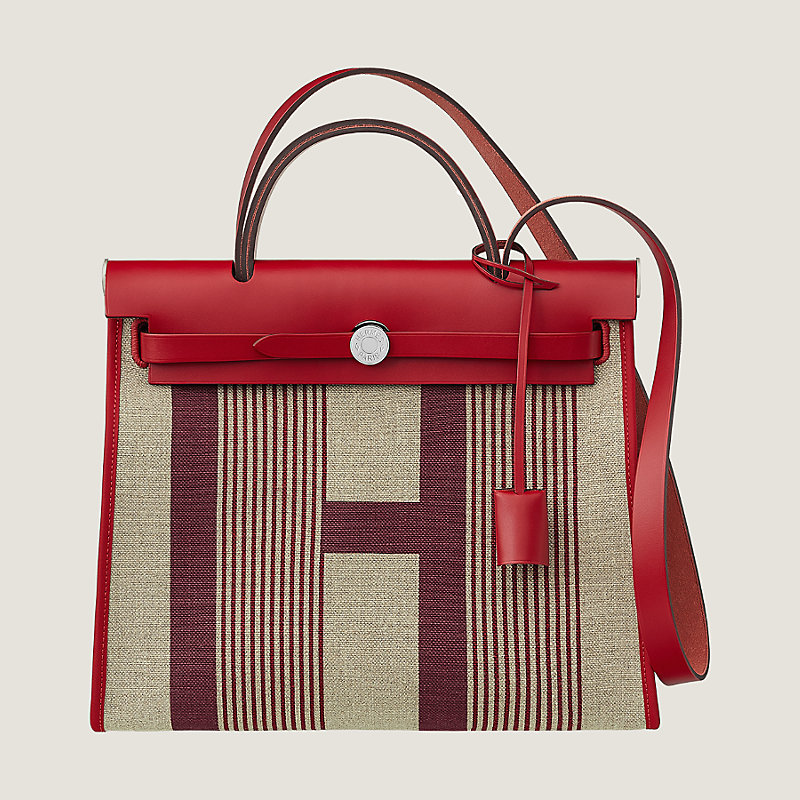 HERMES HERBAG ZIP 31 IN ROUGE H SHW