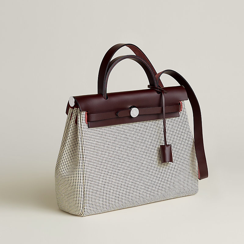 人気☆HERMES エルメス Herbag Zip 31 バッグ Hermès Herbag ZIP 31 Ebene / Ecru Circuit Palladium Hardware