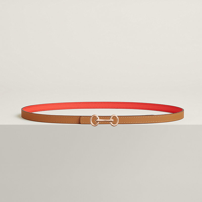 HERMES ベルト Hermès Burgundy x Gold Reversible 24mm Constance H Logo Belt