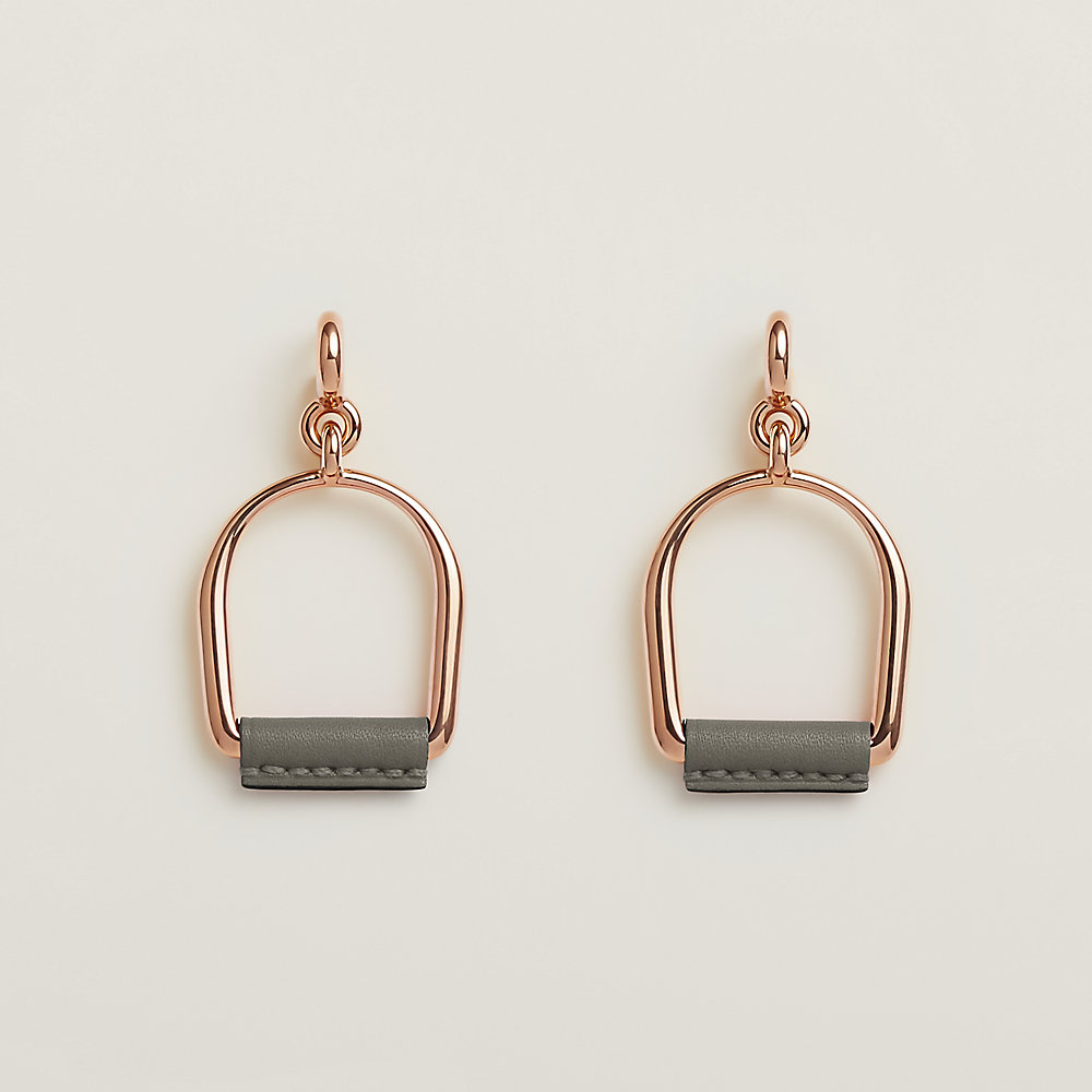 Heritage Equestre Etrier earrings, large model | Hermès Canada