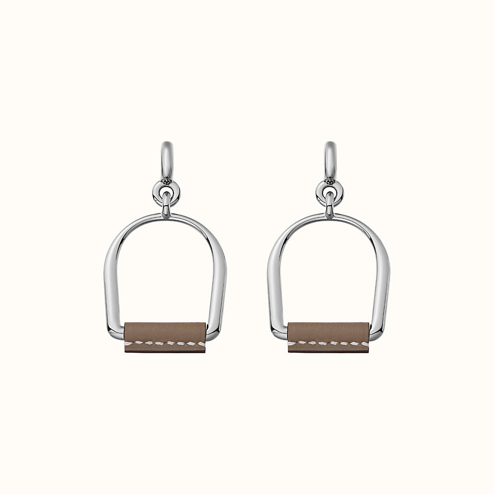 Heritage Equestre Etrier earrings , large model | Hermès USA