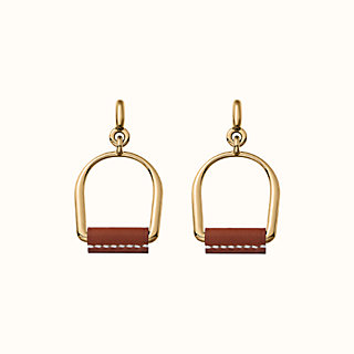 Heritage Equestre Etrier earrings, large model | Hermès USA