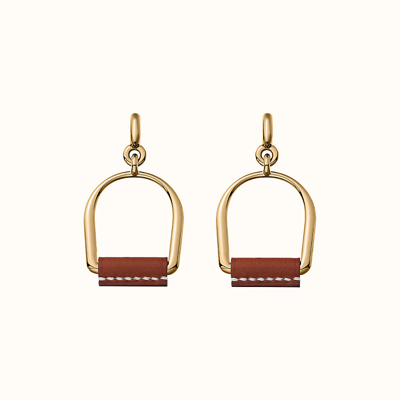 Heritage Equestre Etrier earrings, large model | Hermès USA