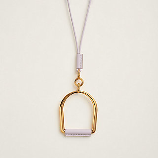 （HERMES）Heritage Equestre pendant GM HERMES Heritage Equestre GM Necklace Pendant Gold Mauve Pale