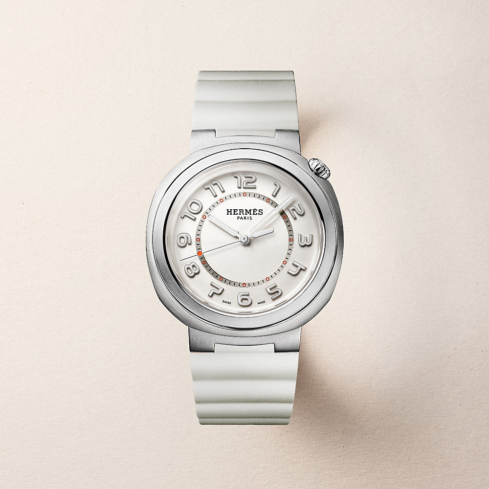 Large Hermès Cut 36mm Watch in Single Tour Bracelet and Diamond Bezel main image 1