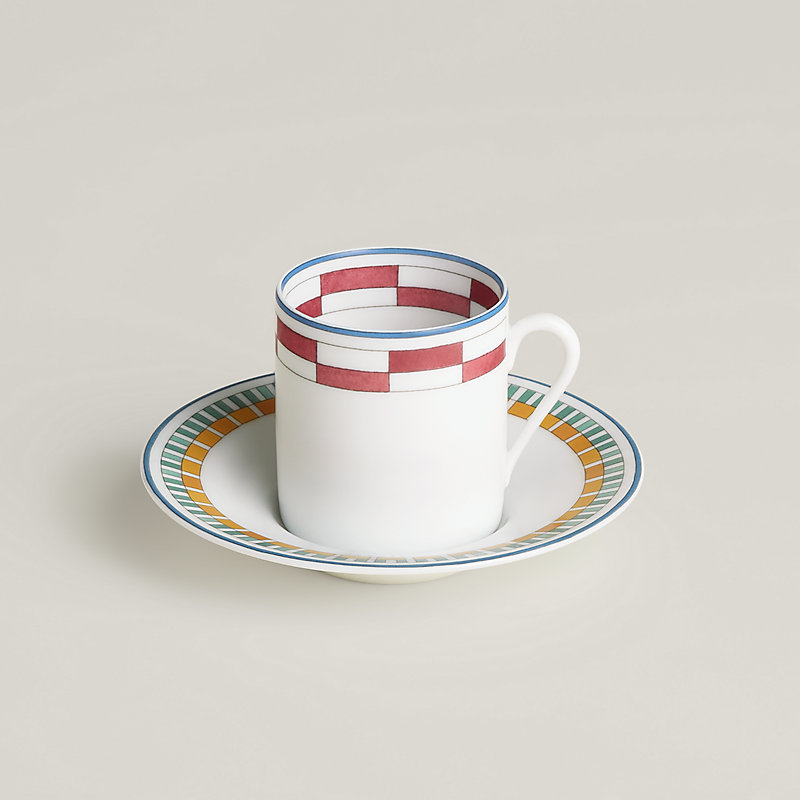 Hermès en Contrepoint coffee cup and saucer n°1 - Grey | Hermès USA