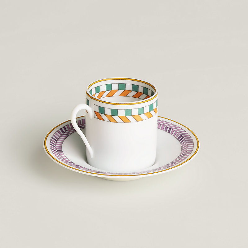 Hermès en Contrepoint coffee cup and saucer n°4 - Green | Hermès USA