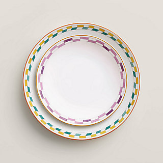 Hermès en Contrepoint dinner plate n°2 - Blue | Hermès USA