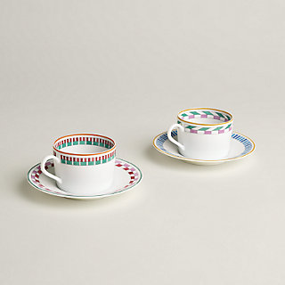 Hermès en Contrepoint set of 2 tea cups and saucers - Brown