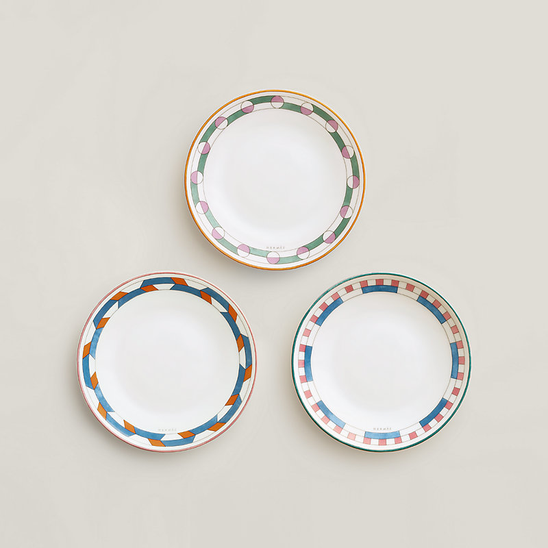 Hermès en Contrepoint set of 3 bread and butter plates - Grey