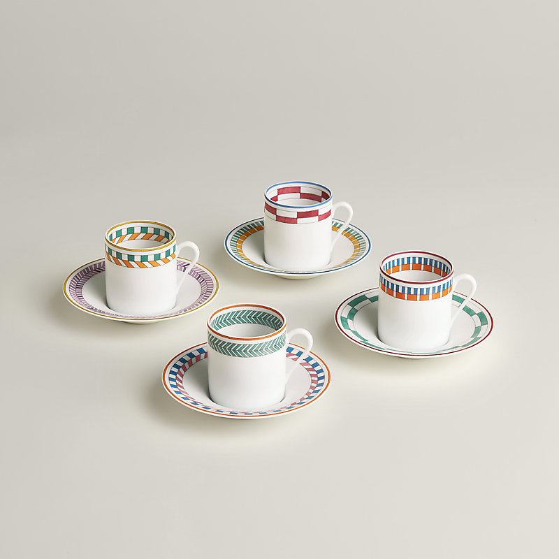 Hermès en Contrepoint set of 4 coffee cups and saucers - Grey