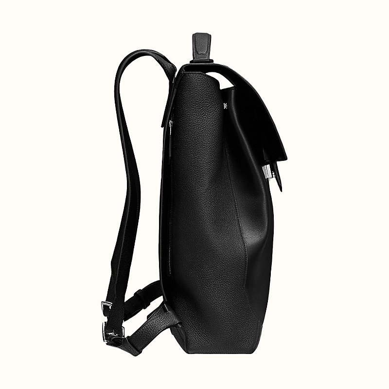 hermes black backpack