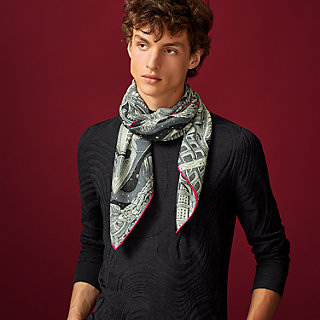 grey hermes scarf