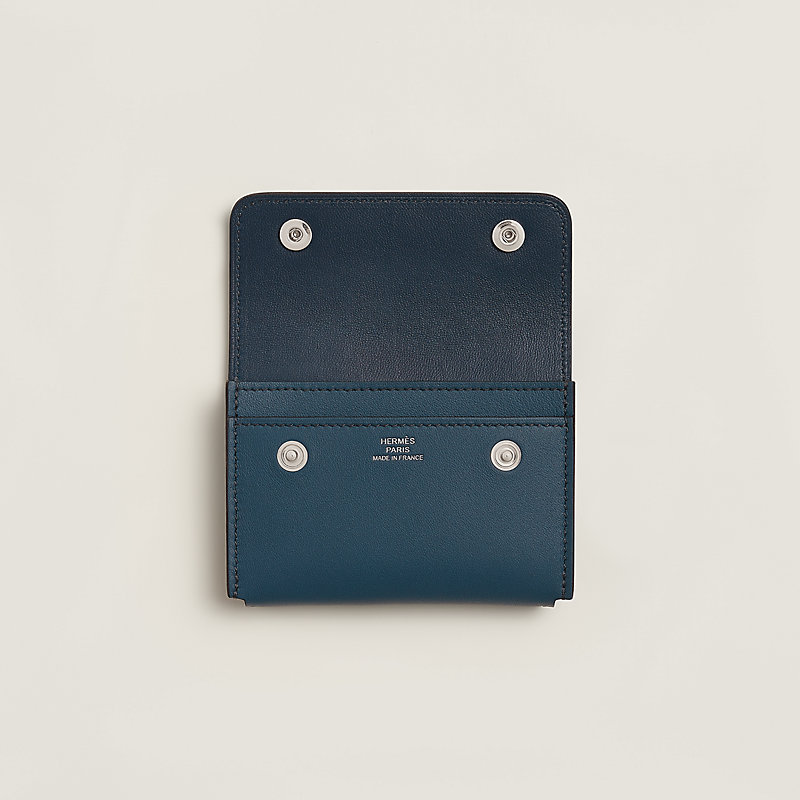 Hermèsnap card holder - Blue | Hermès Macau SAR Hermèsnap card holder - Blue | Hermès Macau SAR
