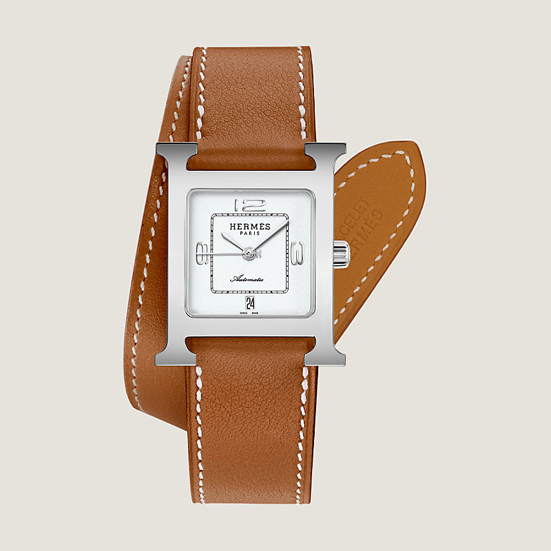 hermes h hour double tour watch