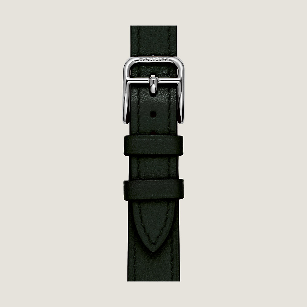 【HERMES 】アワーHウォッチミニモデル21 mm シルバーブラック heure-h-mini-model-21mm-single