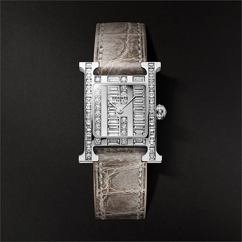 Heure H Vibration watch, Small model, 25 mm - Brown | Hermès USA
