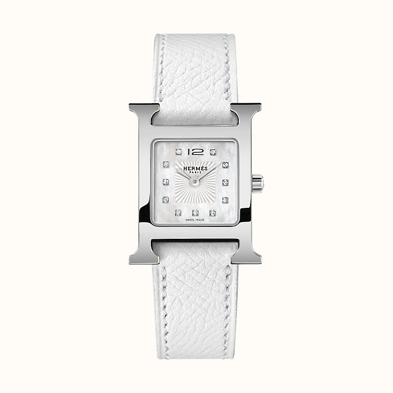 hermes white watch