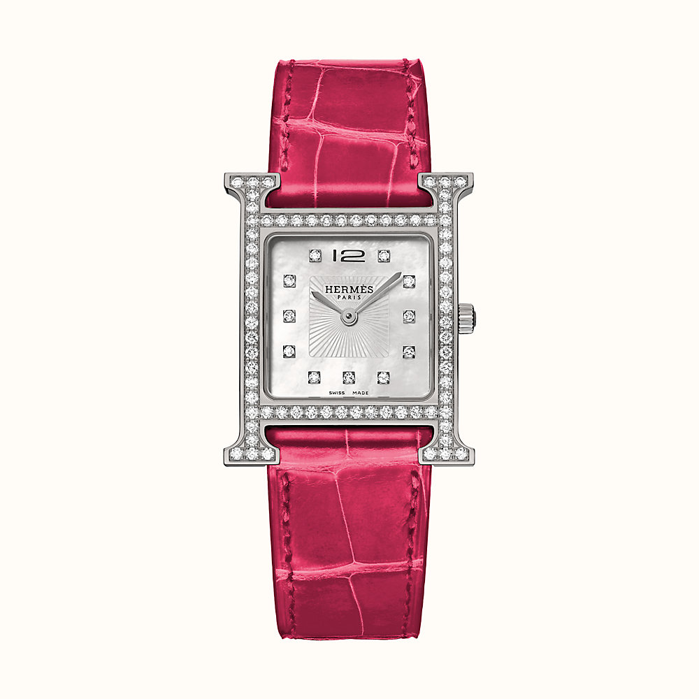 hermes diamond h watch