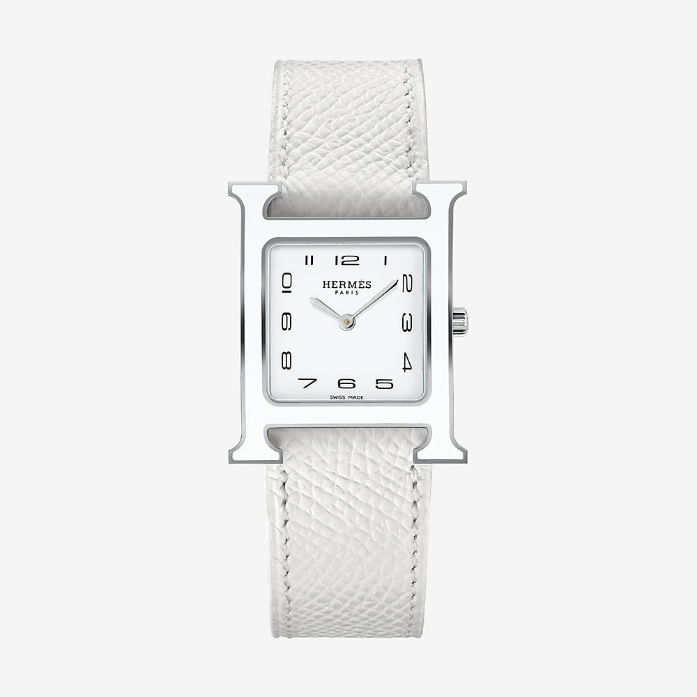 white metal watch