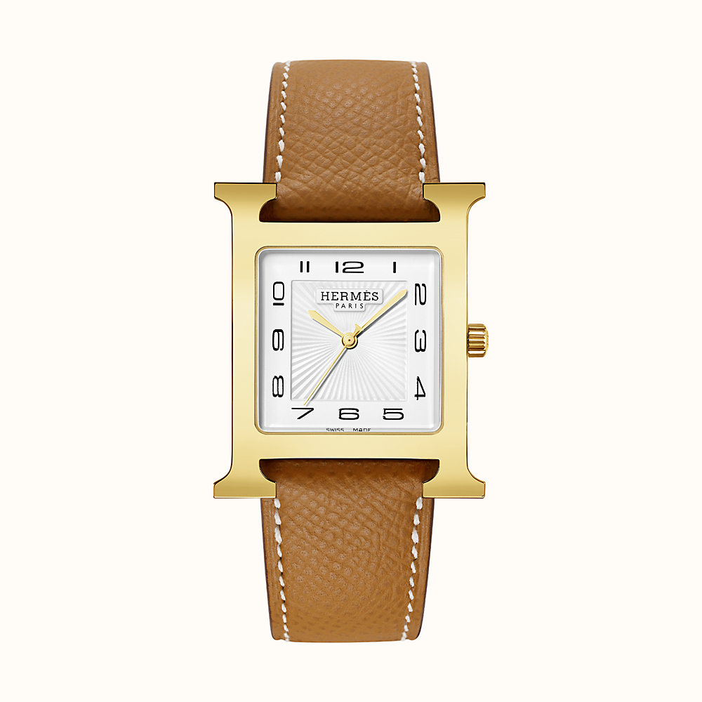 hermes h watch gold