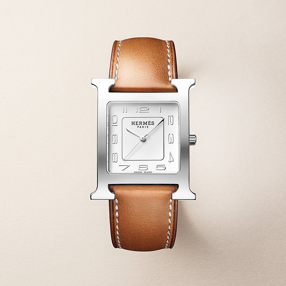 【HERMES 】アワー H ウォッチ ラージモデル34 mm エトゥープ HERMES 】アワー H ウォッチ ラージモデル34 mm エトゥープ 腕時計