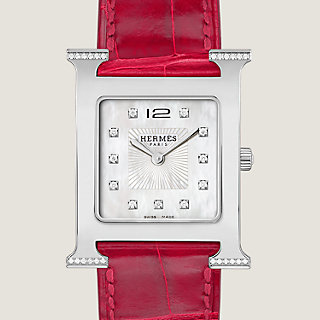 【HERMES 】アワー H ウォッチミディアム モデル30 mm レッド Heure H watch, Medium model, 30 mm | Hermès Thailand