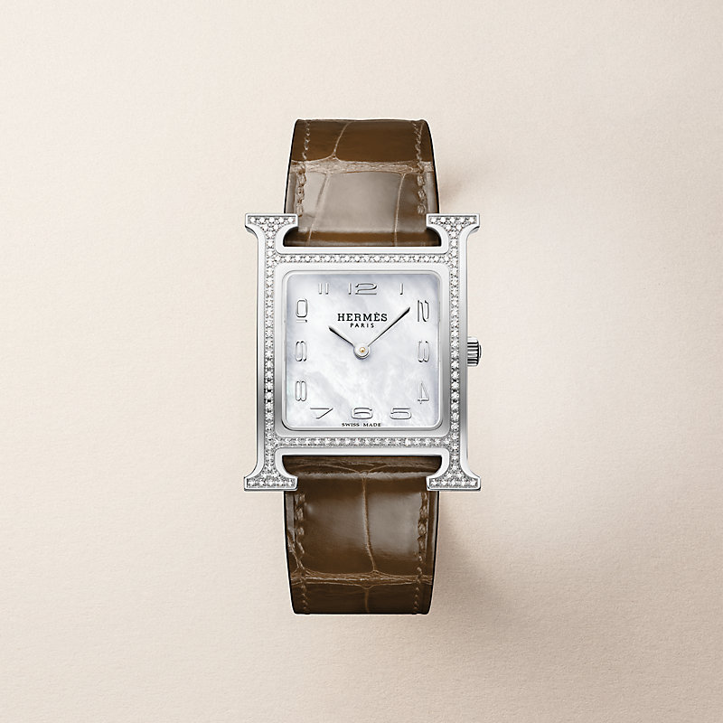 Heure H watch, Medium model, 30 mm - Green | Hermès USA