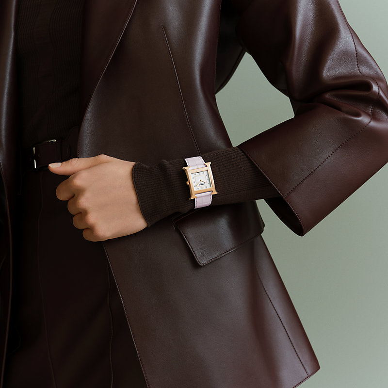Heure H watch, Medium model, 30 mm - Brown | Hermès USA