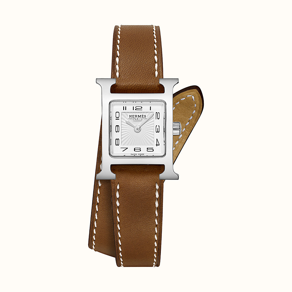 hermes watch brown leather