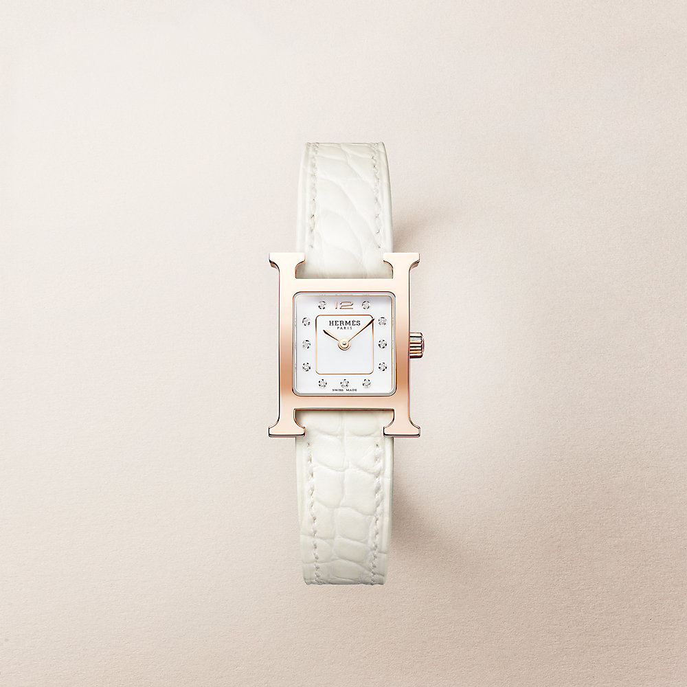 Heure H watch, Mini model, 21 mm - Orange | Hermès USA