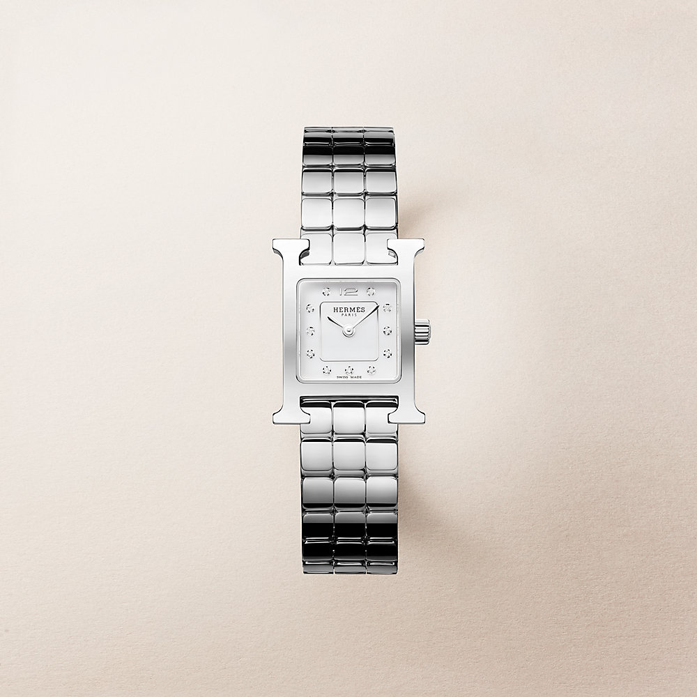 Heure H watch, Mini model, 21 mm - Grey | Hermès USA