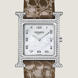 Hermes Heure H 25mm Diamond Watch Obsidian