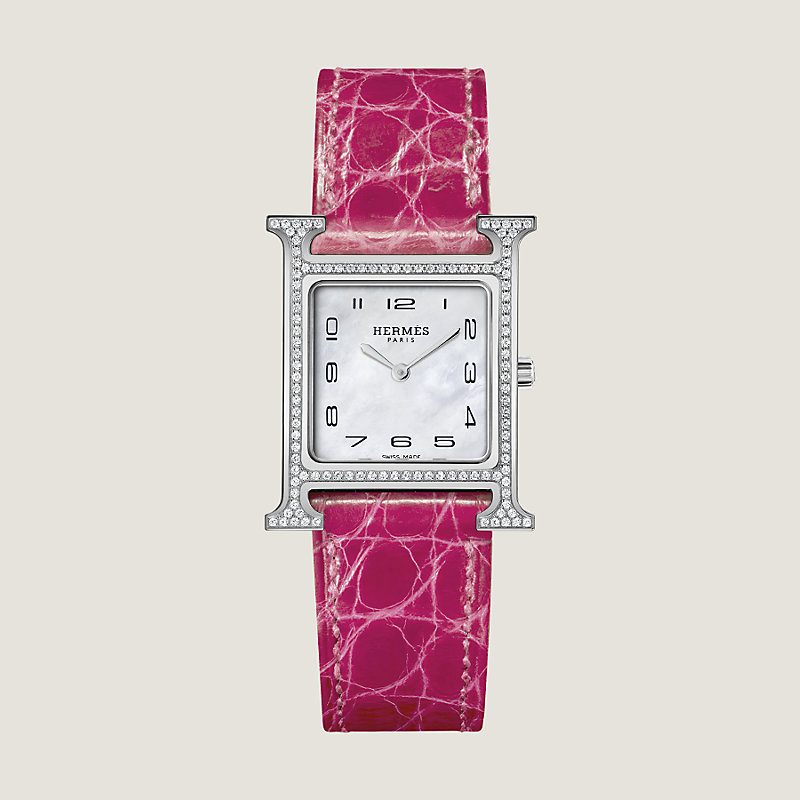 【HERMES 】アワーH ウォッチ スモールモデル25 mmレッド Heure H watch, Small model, 25 mm | Hermès Hong Kong SAR