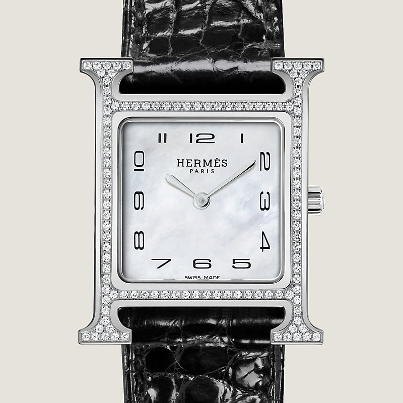 【HERMES 】アワーH ウォッチ スモールモデル25 mm ホワイト Heure H watch, Small model, 25 mm | Hermès Hong Kong SAR